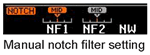 Manual notch filter setting